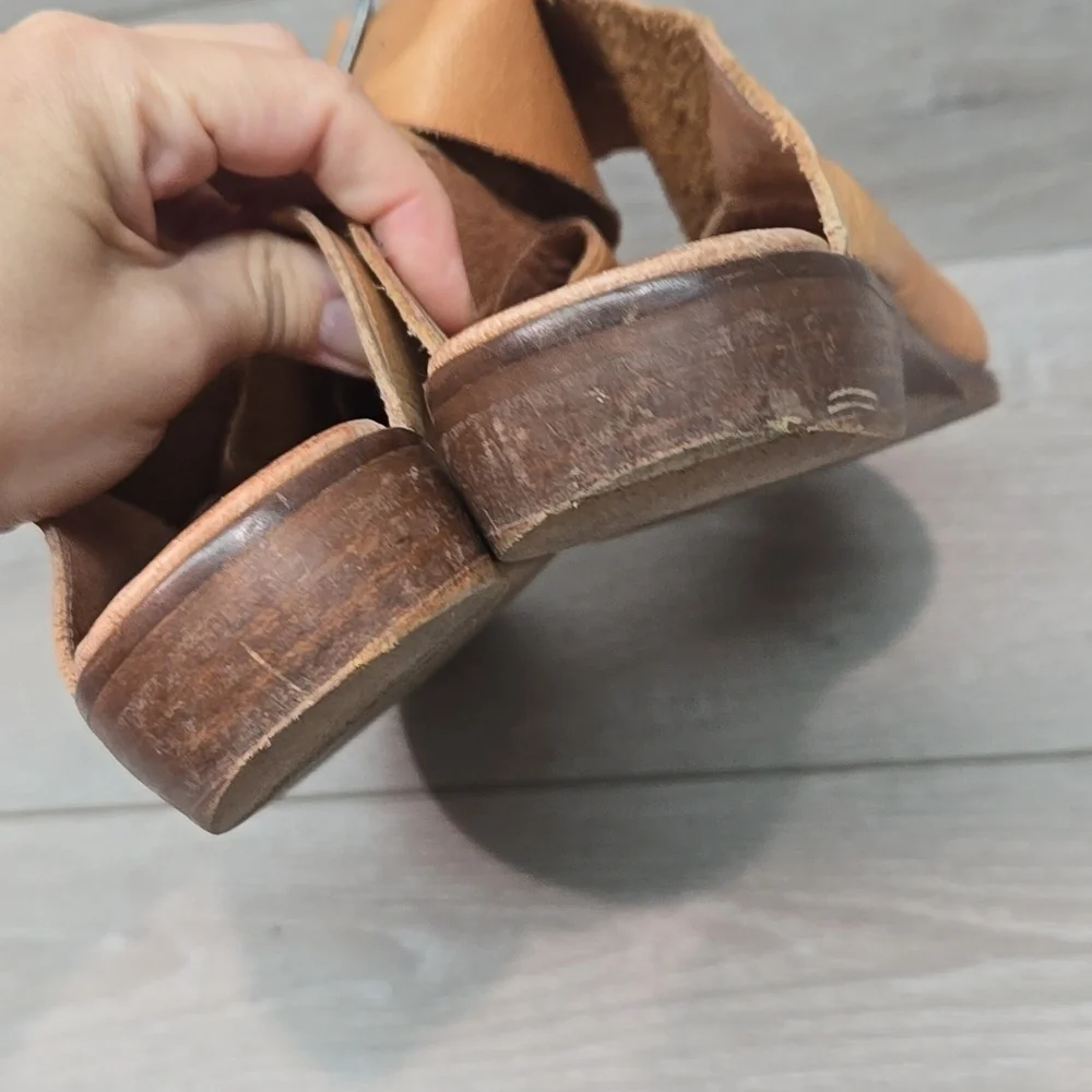 Free People Women Criss Cross Leather Hobo Boho Slip On Shoes Sz 40/9